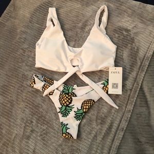 Zaful Medium White and Pineapple Bikini